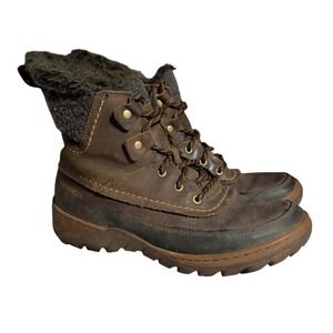 Merrell Sylva Boots Womens Size 8.5 Brown Waterproof WinterFaux Fur Potting Soil